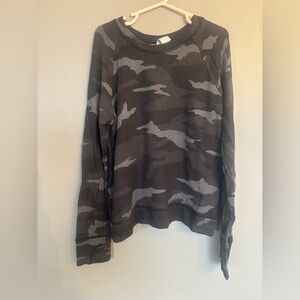 Athleta girl Gray Camouflage Crewneck Sweatshirt